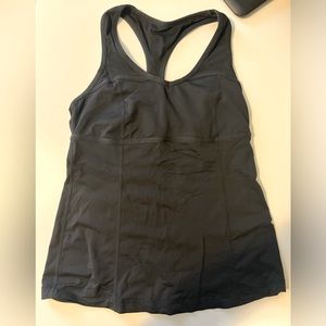 Lululemon black racerback tank with built in bra